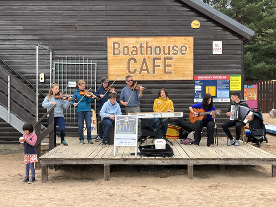 Band playing at the Boathouse Loch Morlich