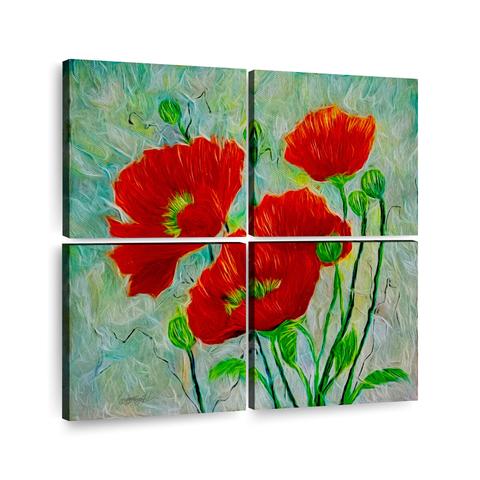 Red Poppies Contemporary Style Wall Art  Check out this elegant Red Poppies Contemporary Style Wall Art! 🌺 It adds a feminine vibe to any space with its blooming blossoms and floral design. The black, red, teal, and turquoise colors make it a perfect choice for an elegant decor. Available as a 4-piece or 1-piece set, these art pieces will surely enhance your space.