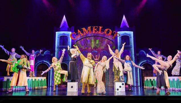 The company of the Kennedy Center production of "Monty Python's Spamalot" which will be revived on Broadway.