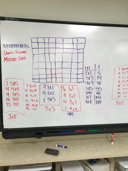 Student work showing two different approaches which summed to the same answer.