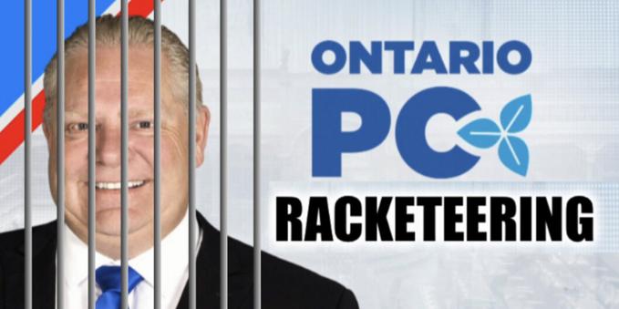 Ontario PC post with dough ford behind bars for racketeering