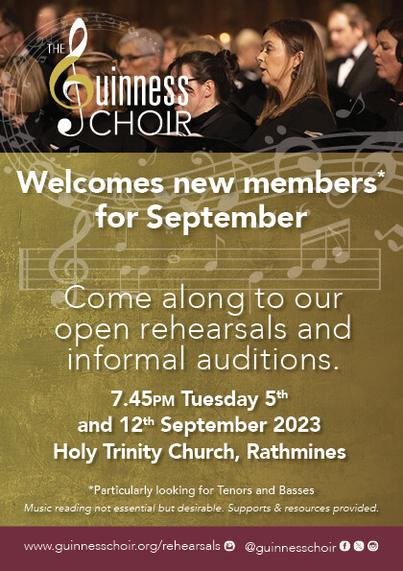 Guinness Choir Recruitment flyer