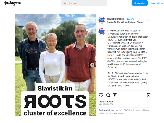 Screenshot eines Instagram-Posts des Instituts für Slavistik der CAU Kiel