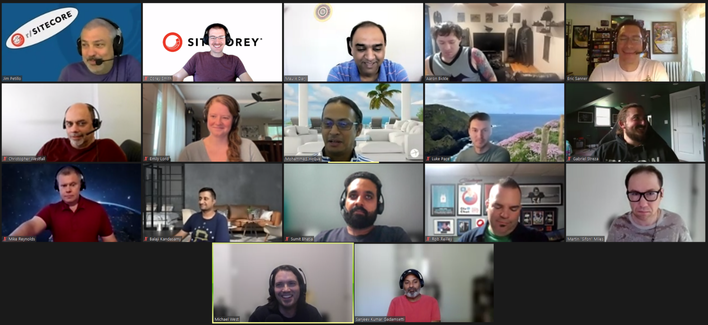 Screenshot of attendees on the August 11, 2023 #SitecoreLunch call.
