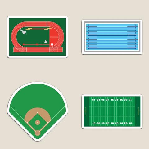 Some of our sports stadiums etc. are shown, including a track and field field house, swimming pool, baseball field and football field.