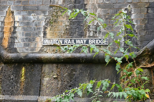 A photo titled "The Canal Walk Beneath Spaghetti Junction", taken near Railway Bridge, Witton by amandabhslater on Flickr.