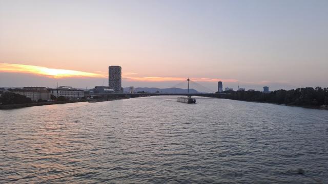 Sunset over the Danube in Vienna