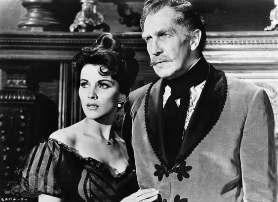 Debra Paget with Vincent Price - 'Tales of Terror' (1962)