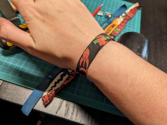 My right hand now with the CCCamp23 wrist band.