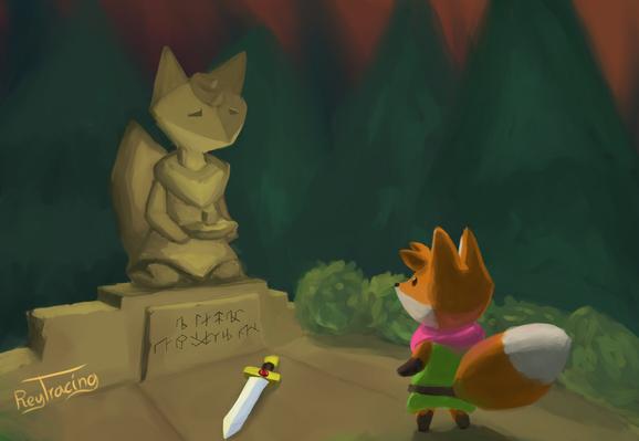 The basic light and shadow forms have been refined into a painterly look.

If you guessed that this step took the longest, you would be correct. I paint directly on top of the layers and continue rendering and refining the forms until I'm happy with it, or until I'm burnt out. In this case, it was the latter.
