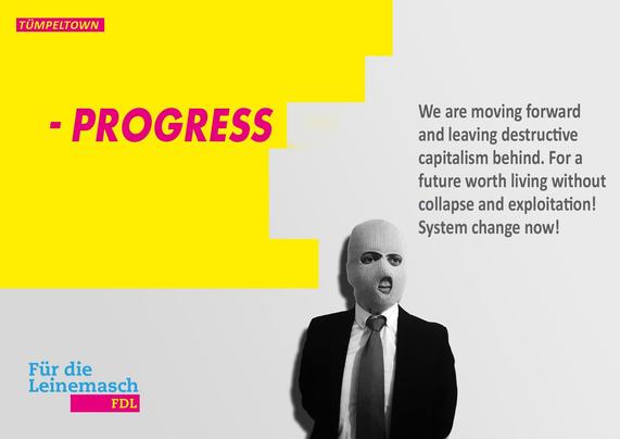 Satirical advertisement in the design of a so-called liberal party. Text see toot
