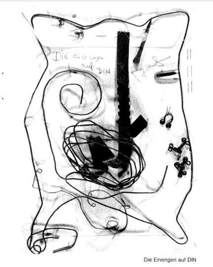 Kunstwerk von #josefÜberall :: Die Einengen auf DIN. Gezeigt in der Ausstellung "circadinavier" in Schw. Gmünd.