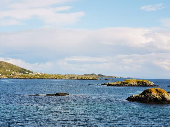 View over shares in front of isle of Lewis and Harris