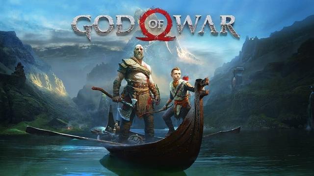 Recuerdo haber descrito esta imagen hace unas semanas, así que voy a hacerlo mucho menos detallado. Un paisaje nórdico con una montaña a lo lejos y en un río en primer plano una canoa con los dos protagonistas de pie en ella: Kratos, un hombre fornido de piel blanca y tatuaje rojo que podrá un hacha de combate, y Atreus, un niño con arco y carcaj.