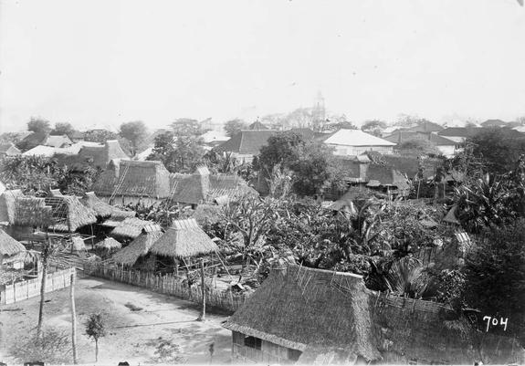 photo of houses made of bambok