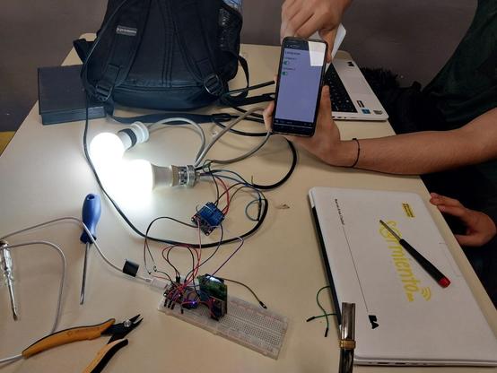 Foto de prototipo en protoboard