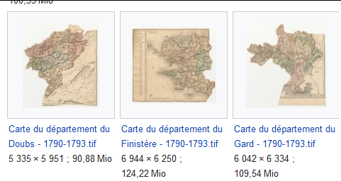 Cartes des départements de 1790-1793