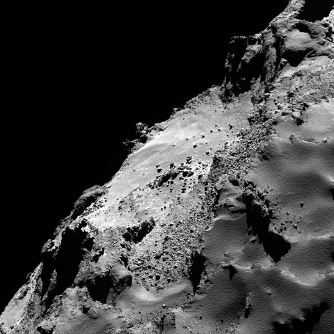 A Rosetta image of a piece of comet 67P.