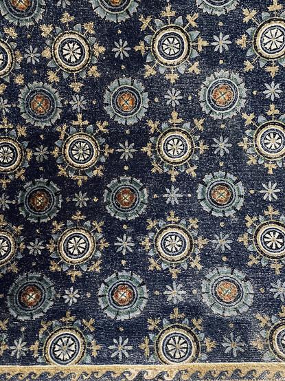 Details of the interiors of Mausoleum of Galla Placidia in Ravenna, showing the ceiling