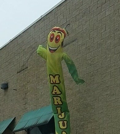 Wacky Inflatable Marijuana Dude lol