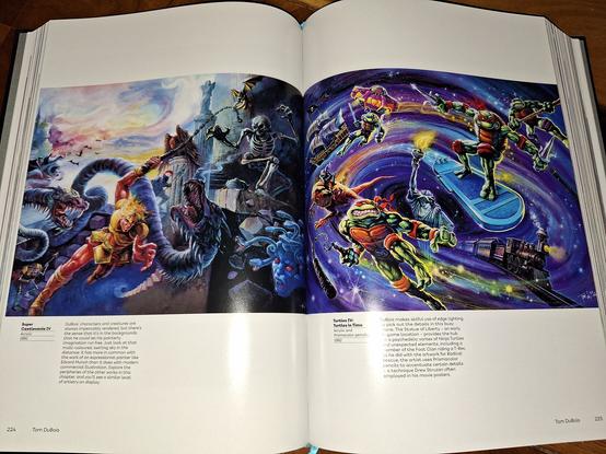 Pages from The Art of the Box showing artwork for Super Castlevania IV and Teenage Mutant Ninja Turtles IV: Turtles in Time