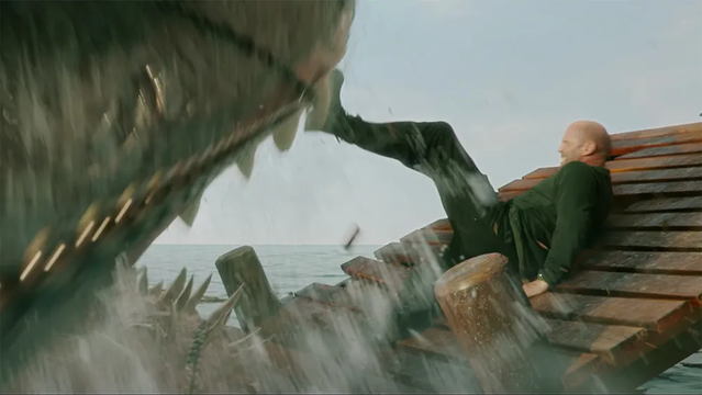 A still from The Meg 2: The Trench (2023)