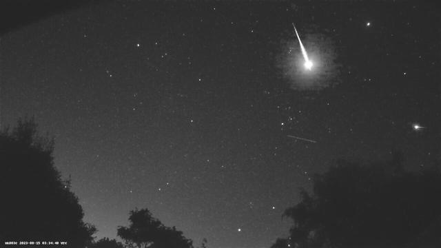 Another bright Perseid meteor, right by the Pleiades