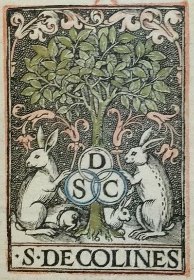 Detail of rabbits on printer mark.