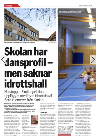 Skärmdump från Dagens ETC reportage om Academedias skola som saknar centrala faciliteter