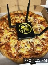 A WiFi Pineapple on Plain Pizza.