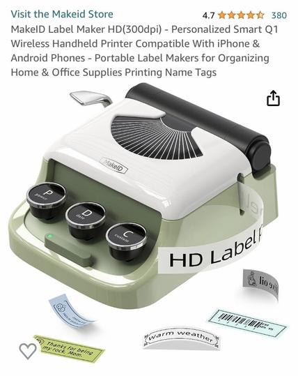 Photo of a MakeID brand label maker designed to resemble a vintage typewriter