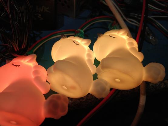 Some WS2811 Unicorns lit up in white
