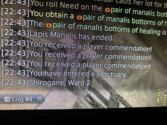 Lapis Manalis has ended. Your received a player commendation! Your received a player commendation! Your received a player commendation!