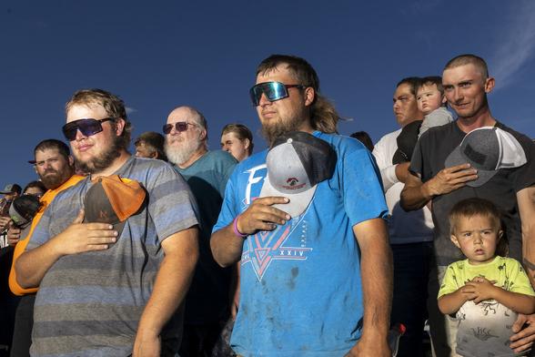 Scene from the figure 8 race at the teton county fair driggs, Idaho.