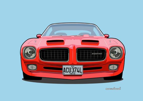 Drawing of a 73 Pontiac Firebird
