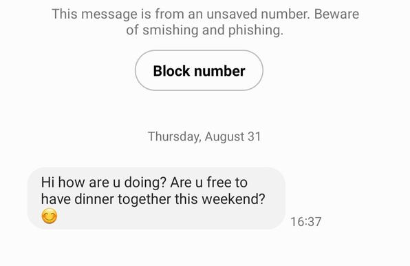 Unsolicited random text trying to get a response