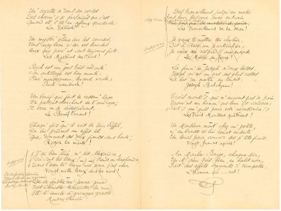 Paroles de la chanson Les Romans célèbres (1893)