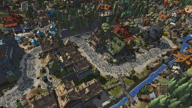 Screenshot of the second level of Garbage Crew showing a medieval city.