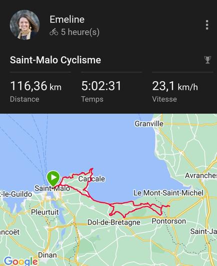 Trace GPS de saint malo au mont saint Michel 
116,36km
5:02
23,1km/h
