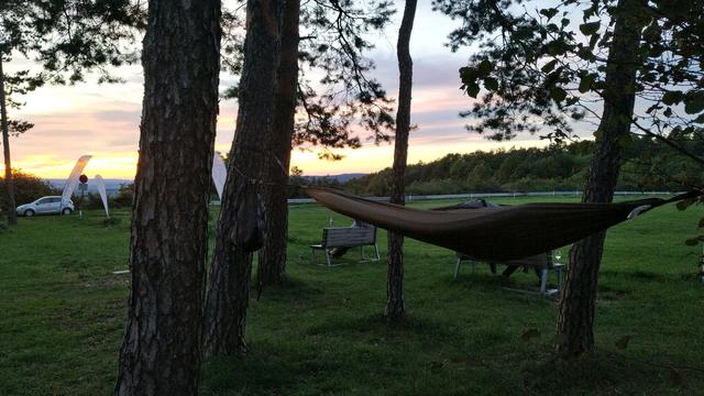 My hammock with view to the runway. And some shade from the trees.