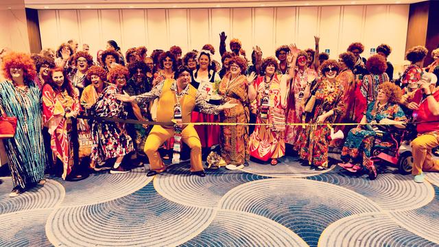 many cosplayers dressed as Mrs. Roper from the American TV sitcoms “Three’s Company” and its spin-off, “The Ropers”