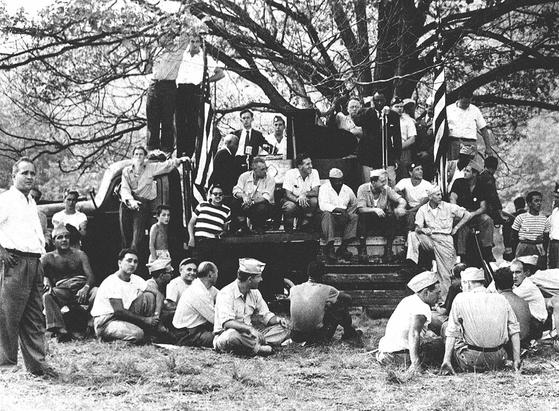 September 4, 1949
Paul Robeson, scholar, athlete, musician and leader, defying a racist and red-baiting mob, sang to 15,000 at a Labor Day gathering in Peekskill, New York.
