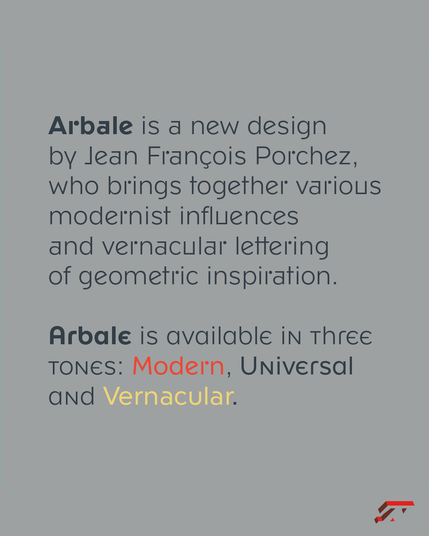 Arbale, a new design by Jean François Porchez