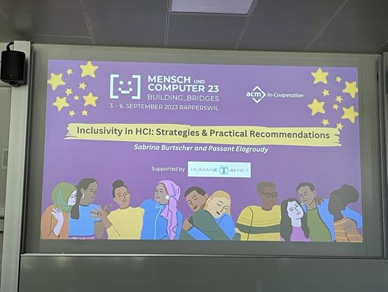 Title slide of PowerPoint presentation 

Inclusivity in HI: Strategies & Practical Recommendations
Sabrina Burtscher and Passant Elagroudy
