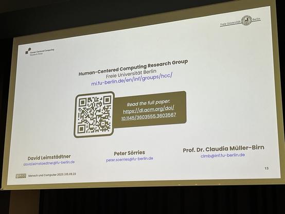 Contact information of authors 

David Leimstädtner
david.leimstaedtner@fu-berlin.de

Peter Sörries
peter.soerries@fu-berlin.de

Prof. Dr. Claudia Müller-Birn
clmb@inf.fu-berlin.de