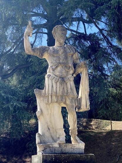 Original photo of a statue of a Roman emperor.
