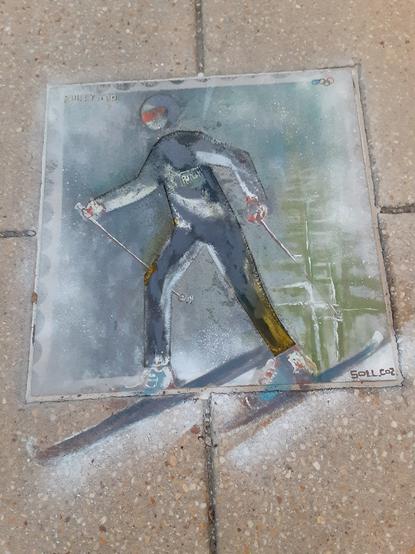 Art on the bridge (Cross country skier)