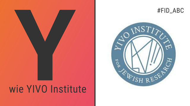 Links: Y wie YIVO Institute
Rechts: Logo des YIVO Institute