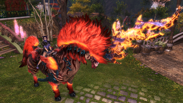 Joan riding atop the Phaethon mount. Price? Five million gil.