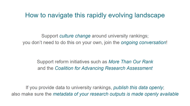 Recommendations for universities